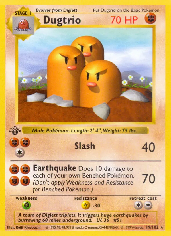 Dugtrio, Base #19/102