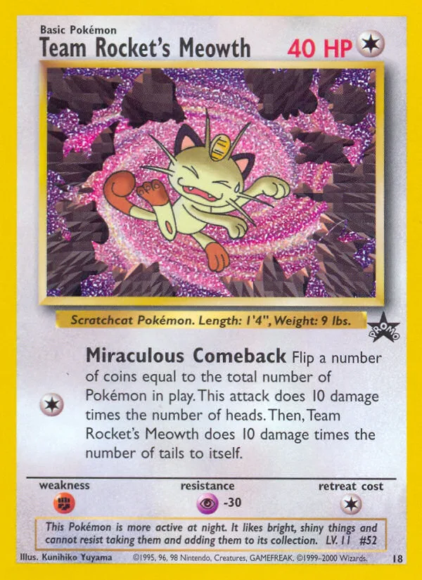 Team Rocket's Meowth, Wizards Black Star Promos #18