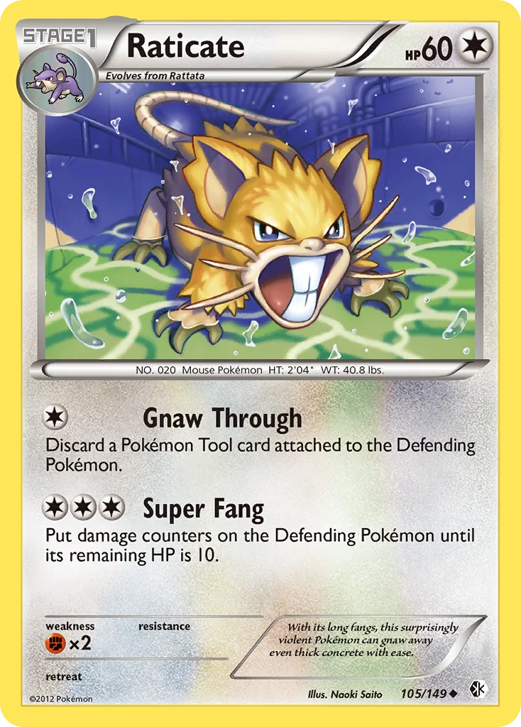 Raticate, Boundaries Crossed #105/149