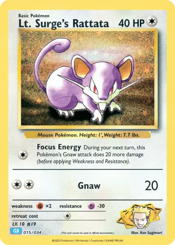 Lt. Surge's Rattata, Pokémon TCG Classic - Blastoise #015/034