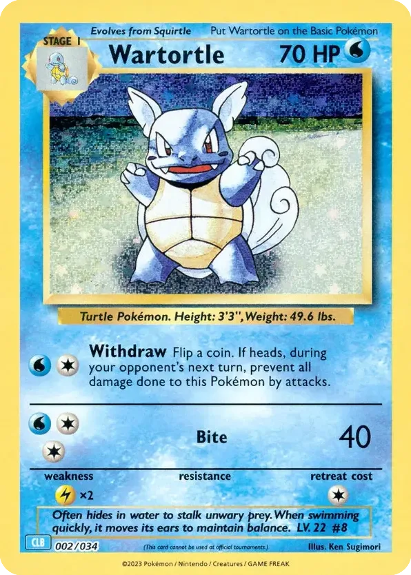 Wartortle, Pokémon TCG Classic - Blastoise #002/034