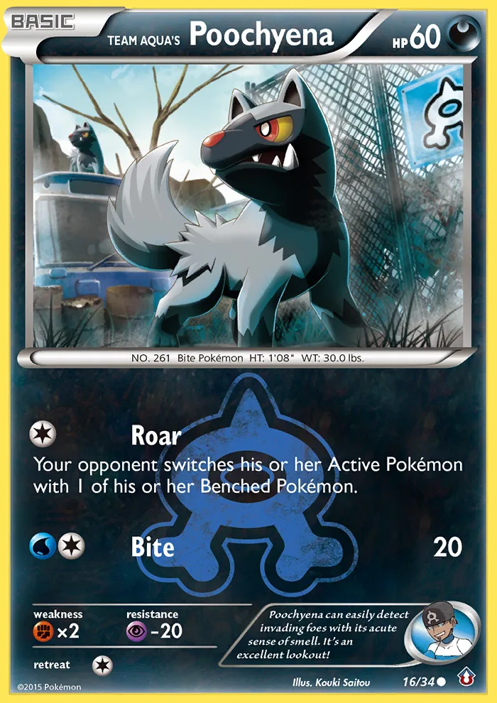 Team Aqua's Poochyena, Double Crisis #16/34