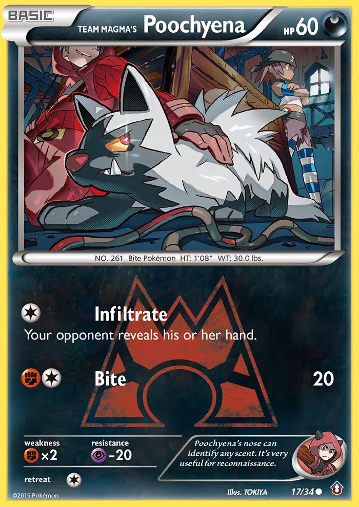 Team Magma's Poochyena, Double Crisis #17/34