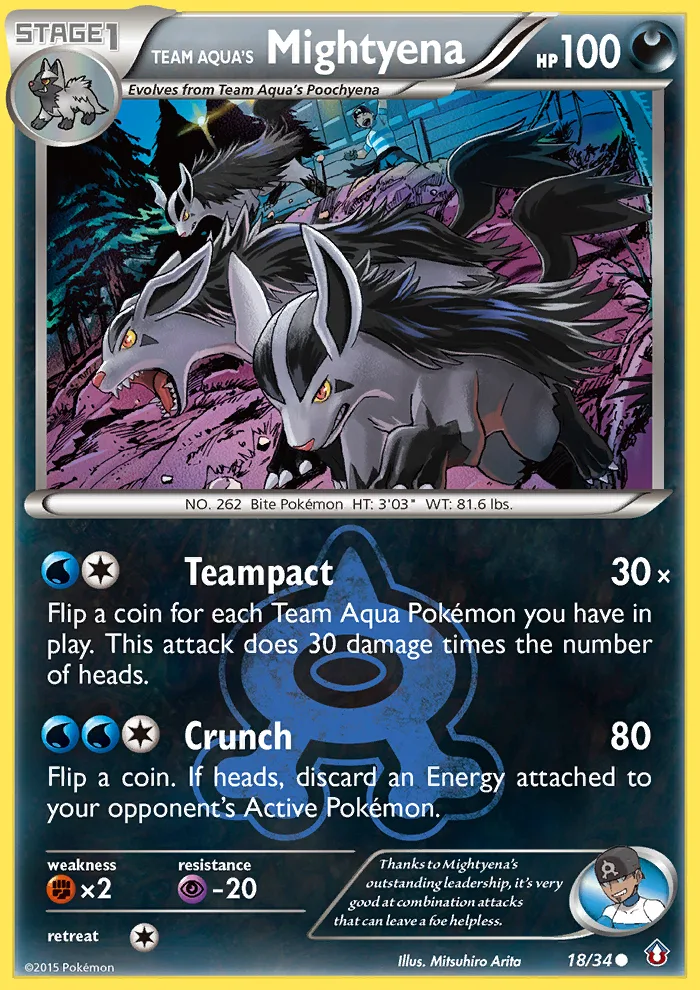 Team Aqua's Mightyena, Double Crisis #18/34