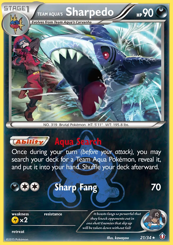 Team Aqua's Sharpedo, Double Crisis #21/34