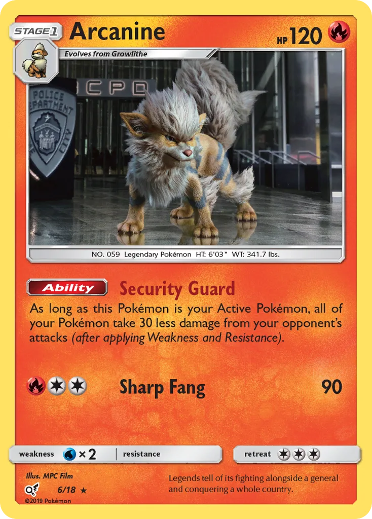 Arcanine, Detective Pikachu #6/18