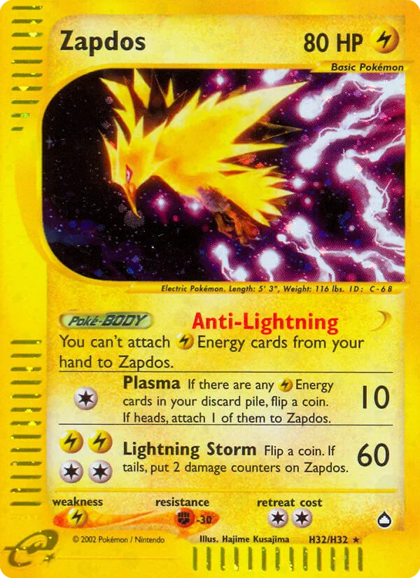 Zapdos, Aquapolis #H32/H32