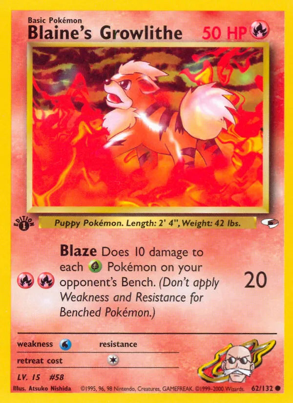 Blaine's Growlithe, Gym Heroes #62/132