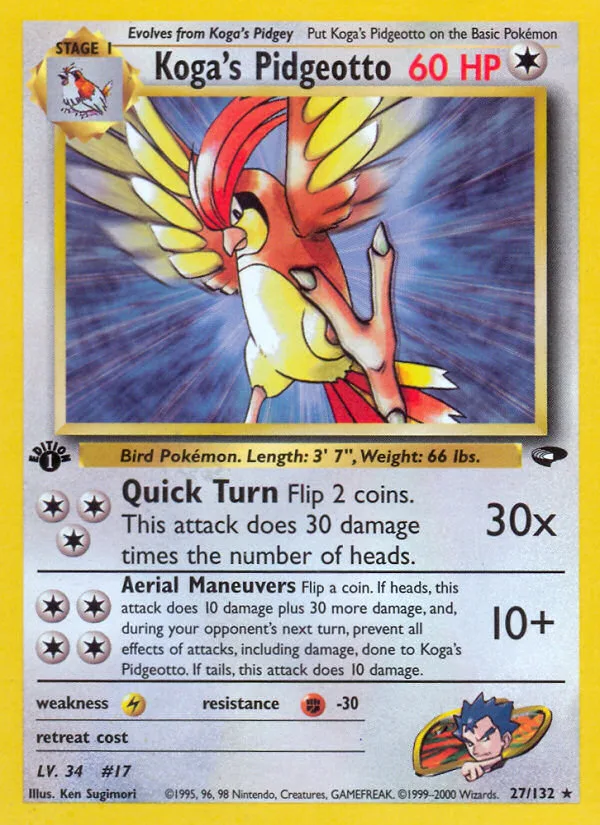 Koga's Pidgeotto, Gym Challenge #27/132
