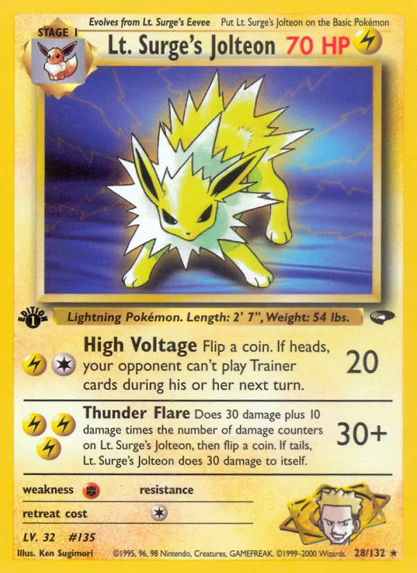 Lt. Surge's Jolteon, Gym Challenge #28/132