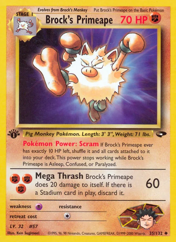 Brock's Primeape, Gym Challenge #35/132