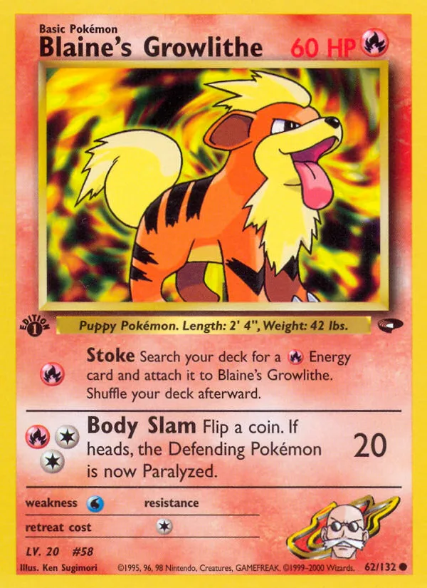 Blaine's Growlithe, Gym Challenge #62/132