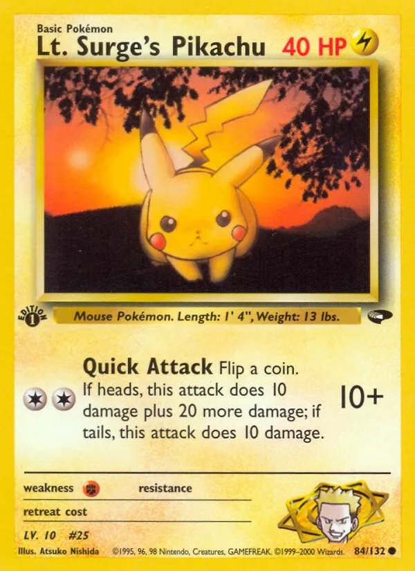 Lt. Surge's Pikachu, Gym Challenge #84/132