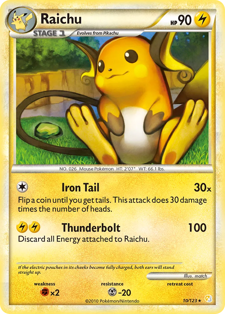 Raichu, HeartGold & SoulSilver #10/123