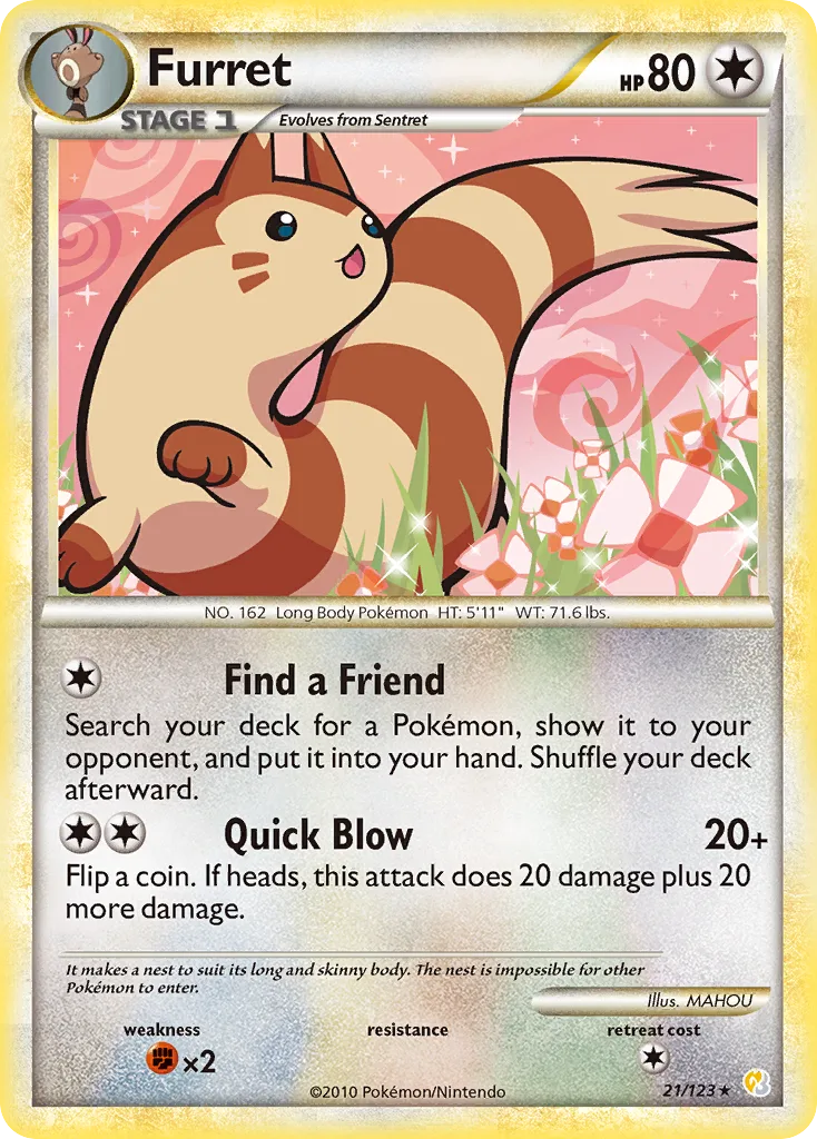 Furret, HeartGold & SoulSilver #21/123