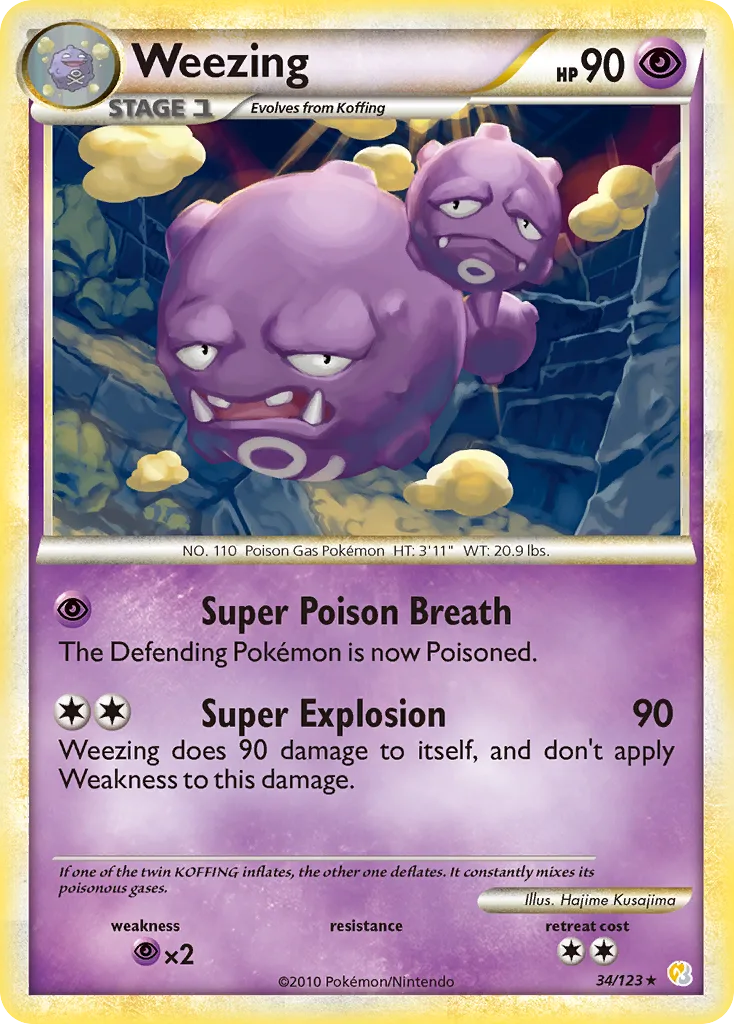 Weezing, HeartGold & SoulSilver #34/123