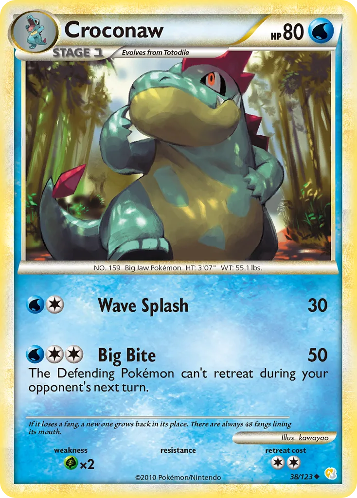 Croconaw, HeartGold & SoulSilver #38/123