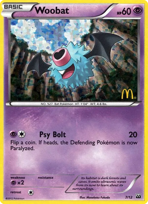 Woobat, McDonald's Collection 2012 #7/12