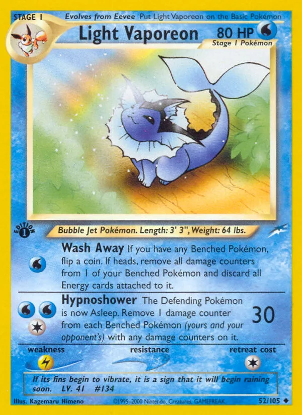 Light Vaporeon, Neo Destiny #52/105