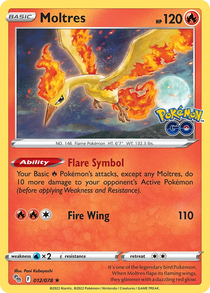Moltres, Pokémon GO #012/078