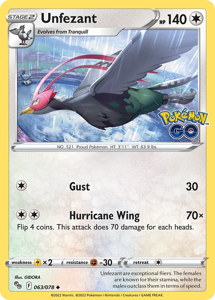 Unfezant, Pokémon GO #063/078