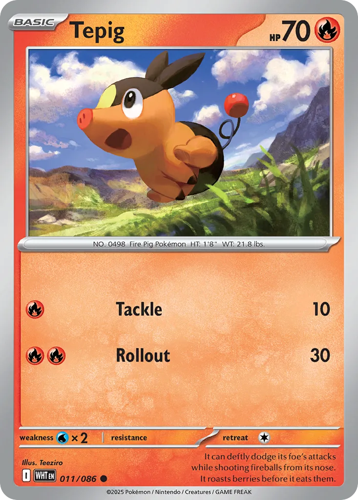 Tepig, White Flare #011/086