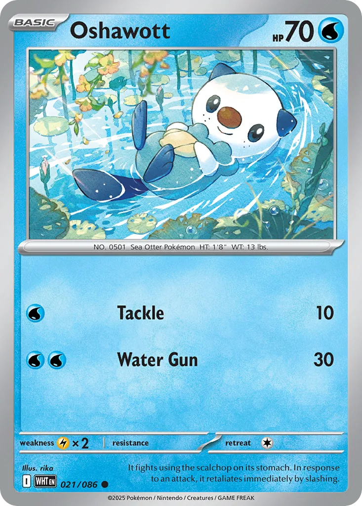 Oshawott, White Flare #021/086