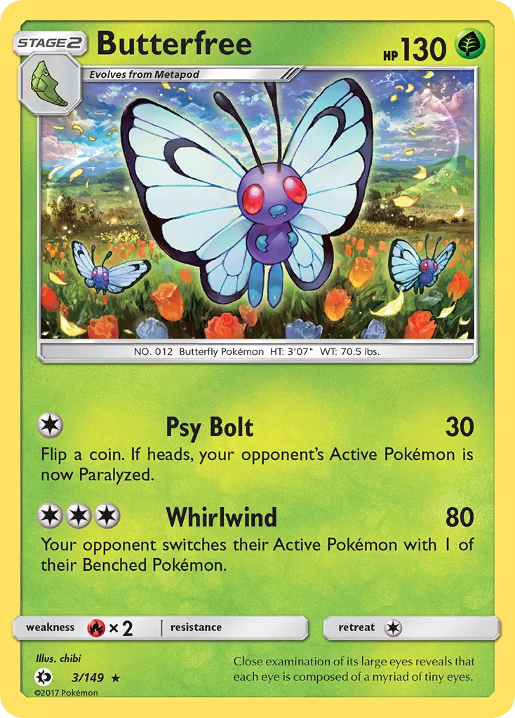 Butterfree, Sun & Moon #3/149