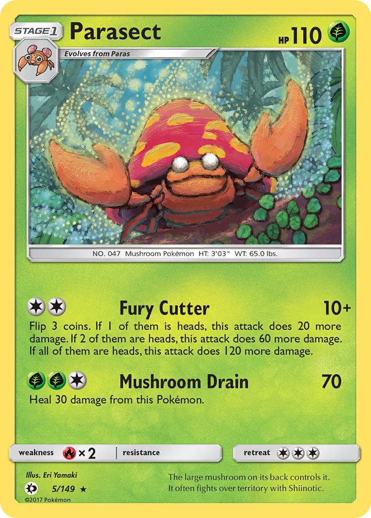 Parasect, Sun & Moon #5/149