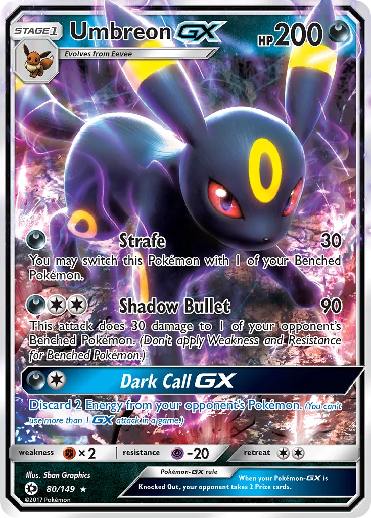 Umbreon-GX, Sun & Moon #80/149