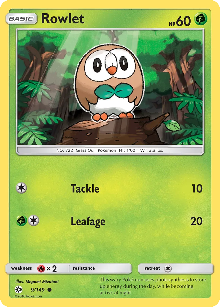 Rowlet, Sun & Moon #9/149