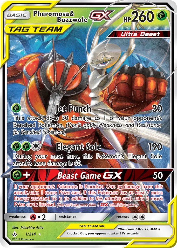 Pheromosa & Buzzwole-GX, Unbroken Bonds #1/214
