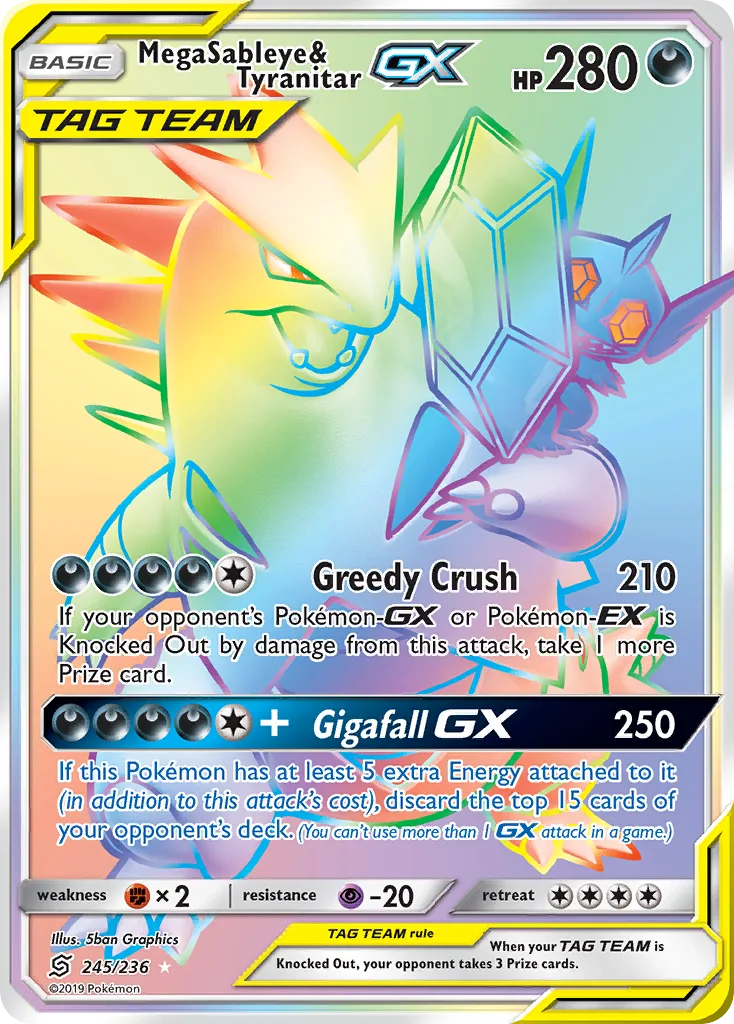 Mega Sableye & Tyranitar-GX, Unified Minds #245/236