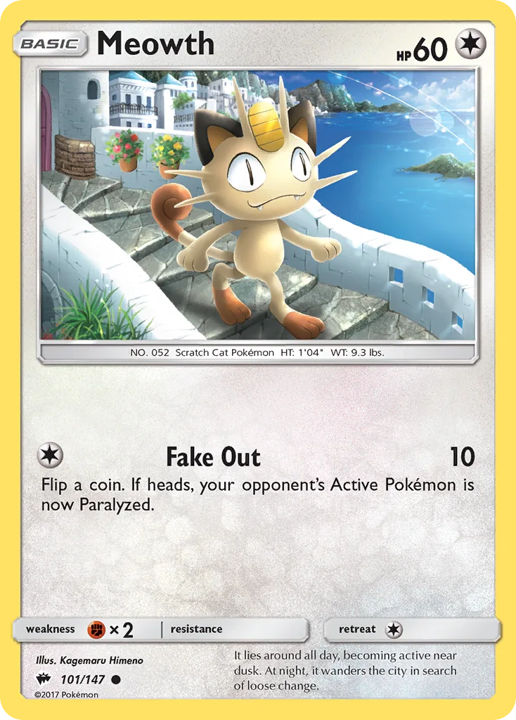 Meowth, Burning Shadows #101/147