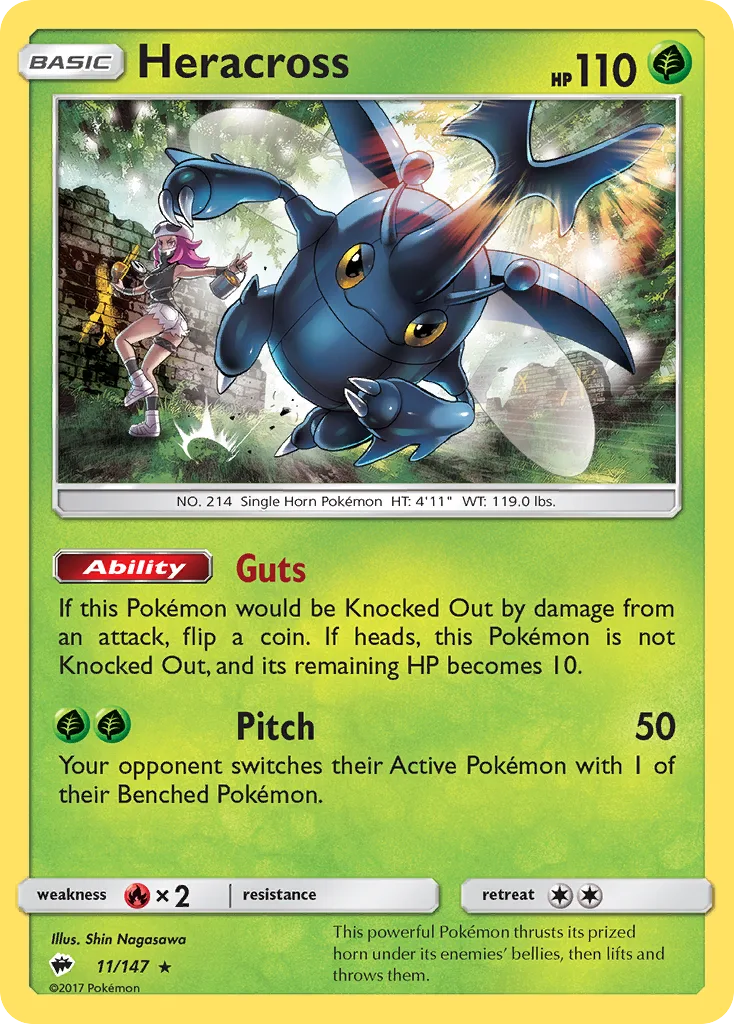 Heracross, Burning Shadows #11/147