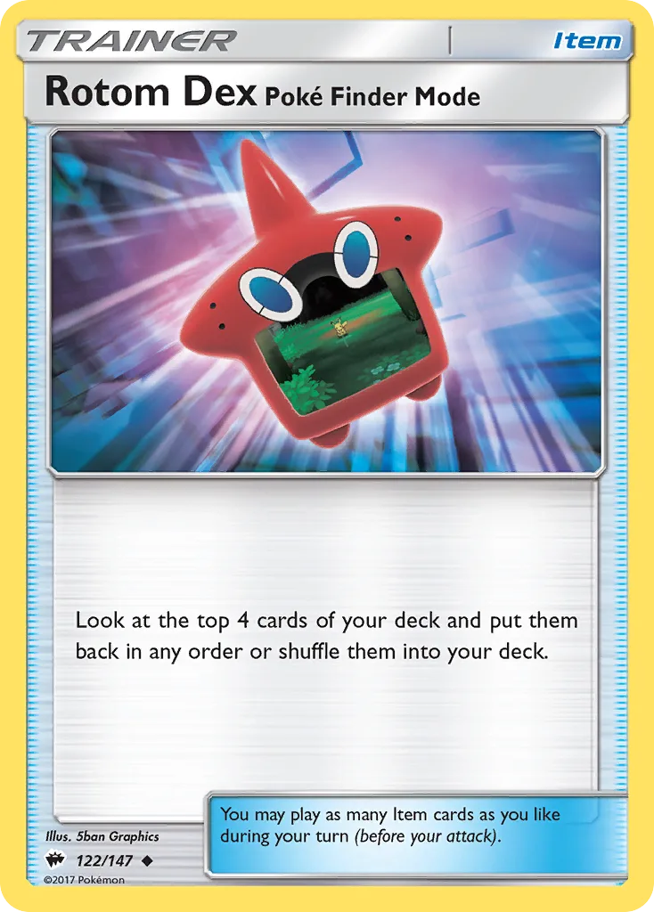 Rotom Dex Poké Finder Mode, Burning Shadows #122/147