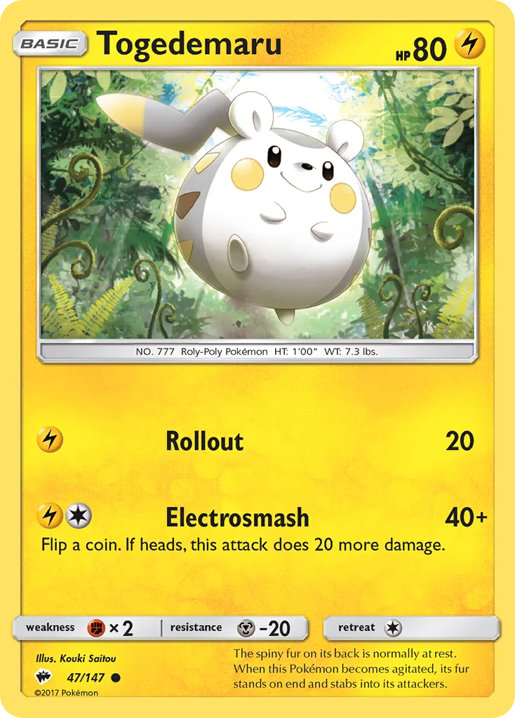 Togedemaru, Burning Shadows #47/147
