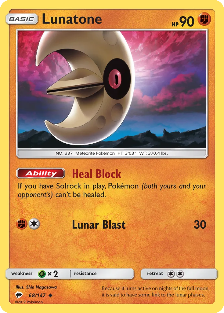 Lunatone, Burning Shadows #68/147