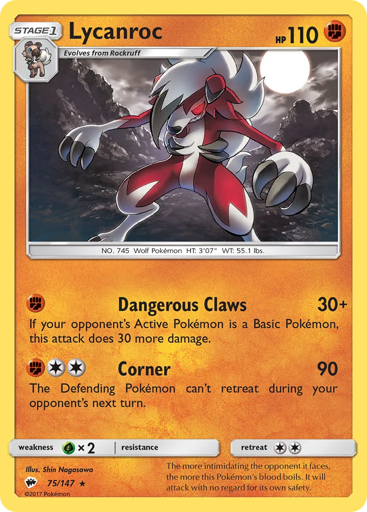 Lycanroc, Burning Shadows #75/147