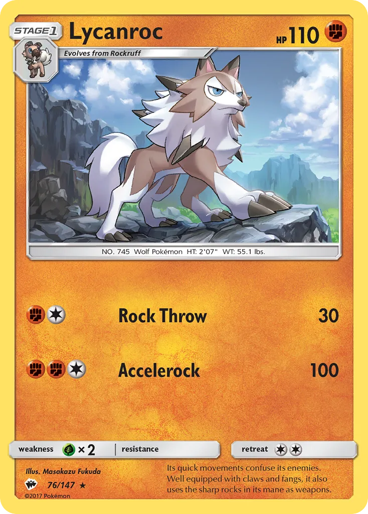 Lycanroc, Burning Shadows #76/147