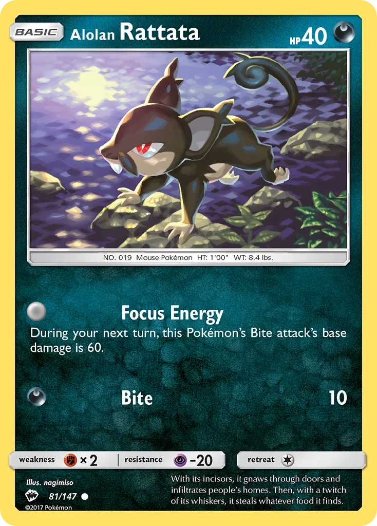 Alolan Rattata, Burning Shadows #81/147