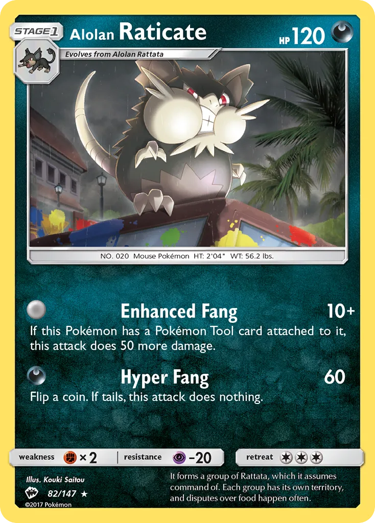 Alolan Raticate, Burning Shadows #82/147