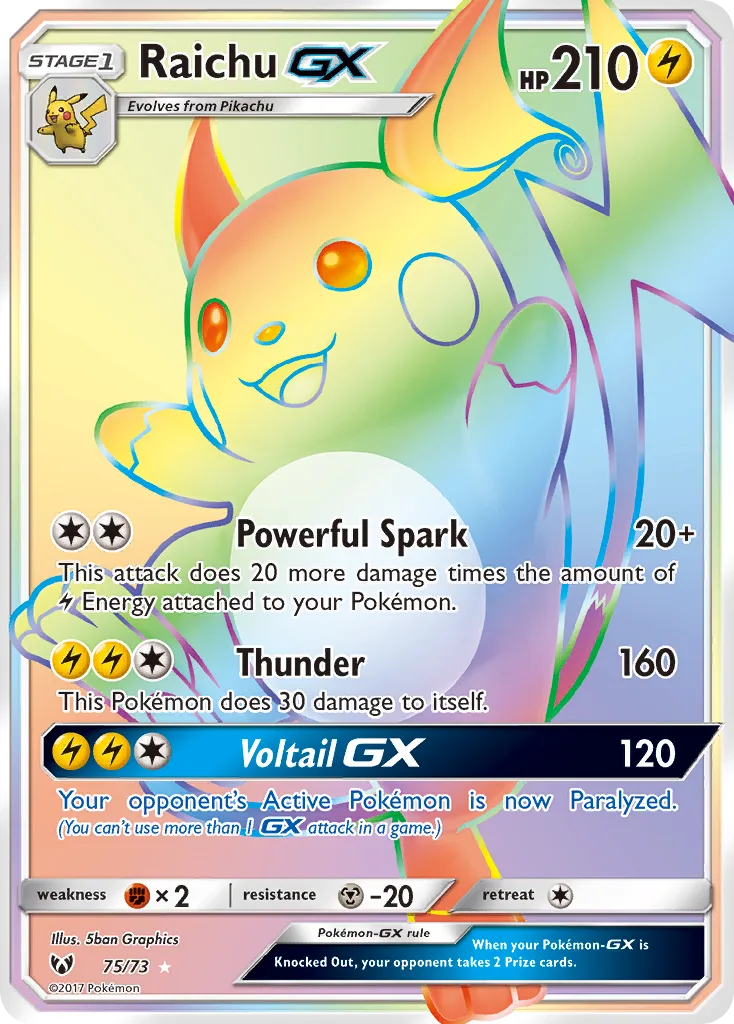 Raichu-GX, Shining Legends #75/73