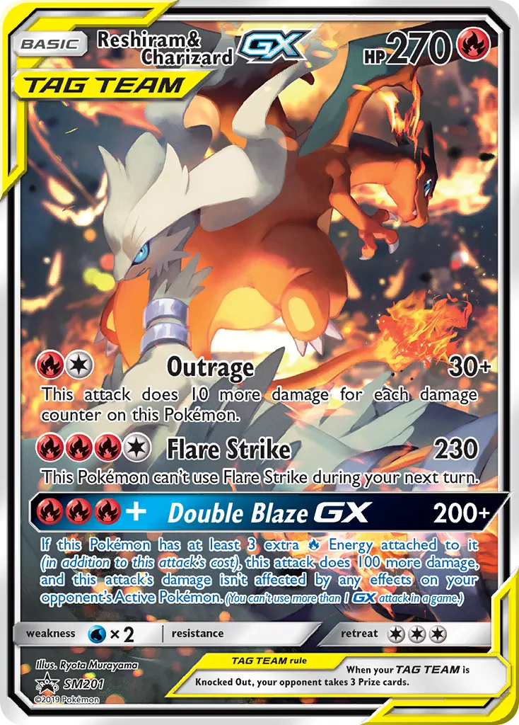 Reshiram & Charizard-GX, SM Black Star Promos #SM201