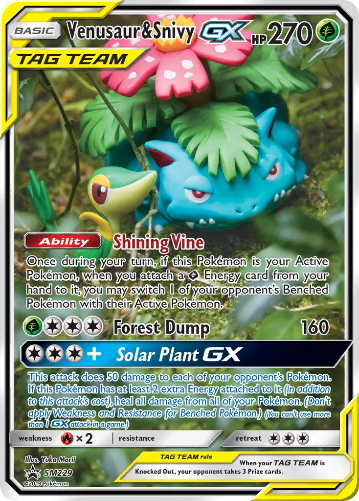 Venusaur & Snivy-GX, SM Black Star Promos #SM229