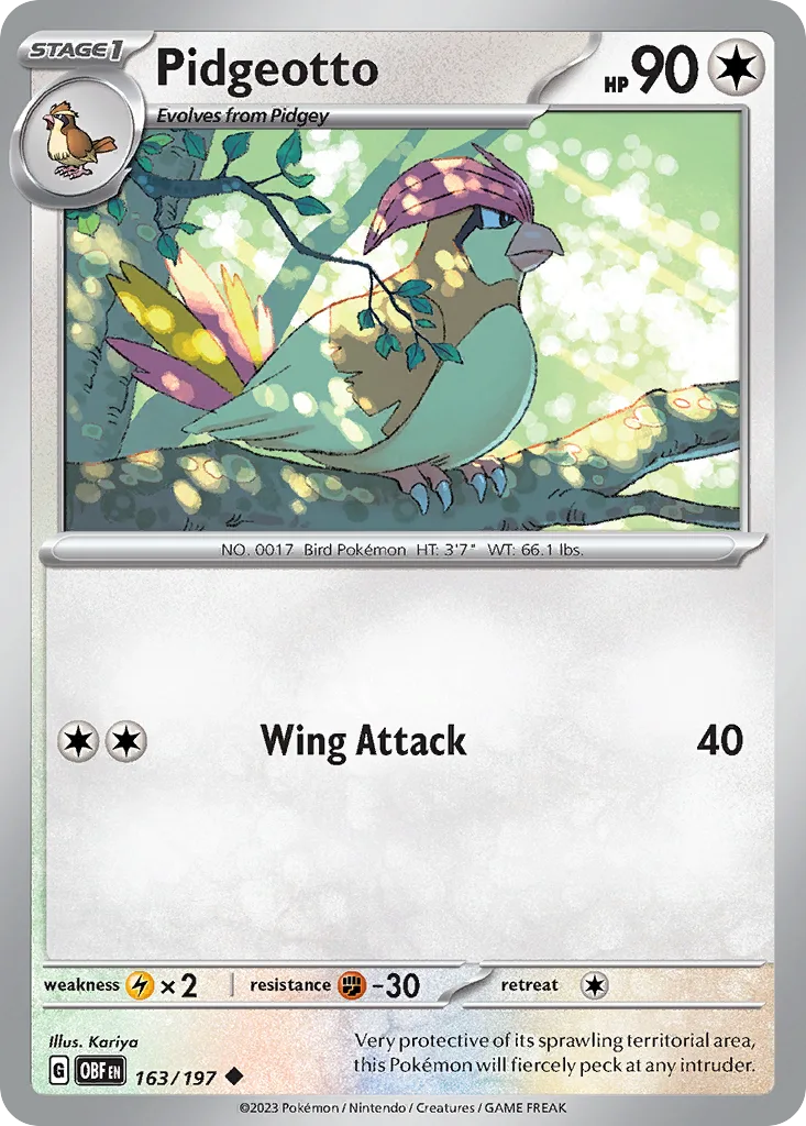 Pidgeotto, Obsidian Flames #163/197