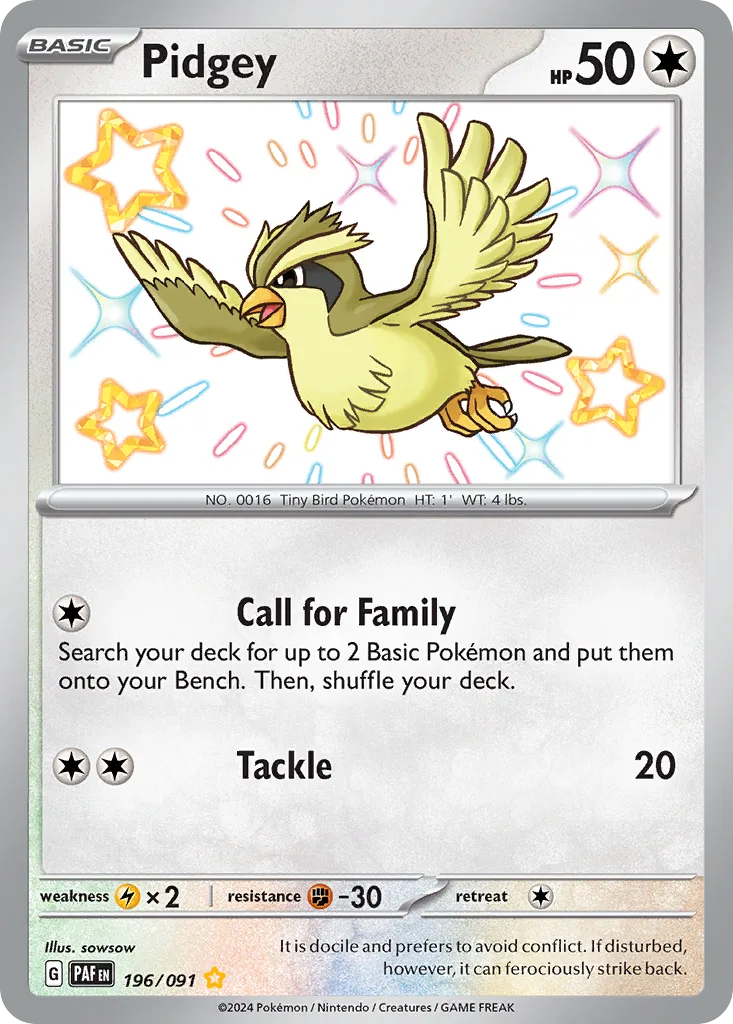 Pidgey, Paldean Fates #196/091
