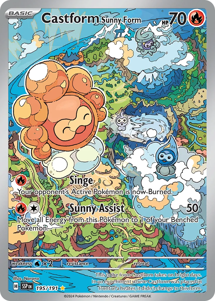 Castform Sunny Form, Surging Sparks #195/191