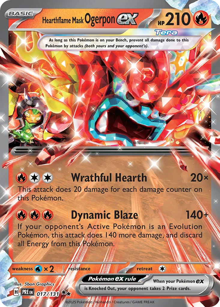 Hearthflame Mask Ogerpon ex, Prismatic Evolutions #017/131
