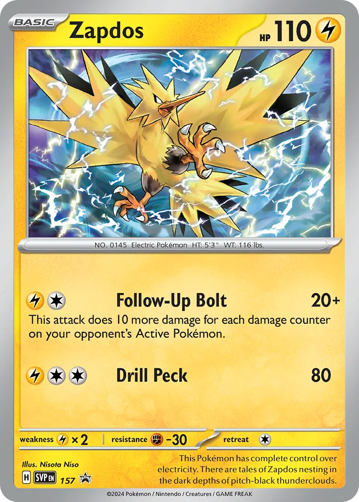 Zapdos, Scarlet & Violet Black Star Promos #157